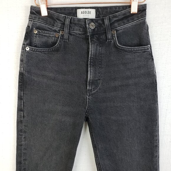 AGOLDE Jeans High Rise Vintage Boot Washed Black size 24 - Picture 4 of 12